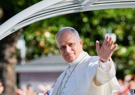 Crowds of nearly one million gathered across Madrid for the pope’s flower-lined procession