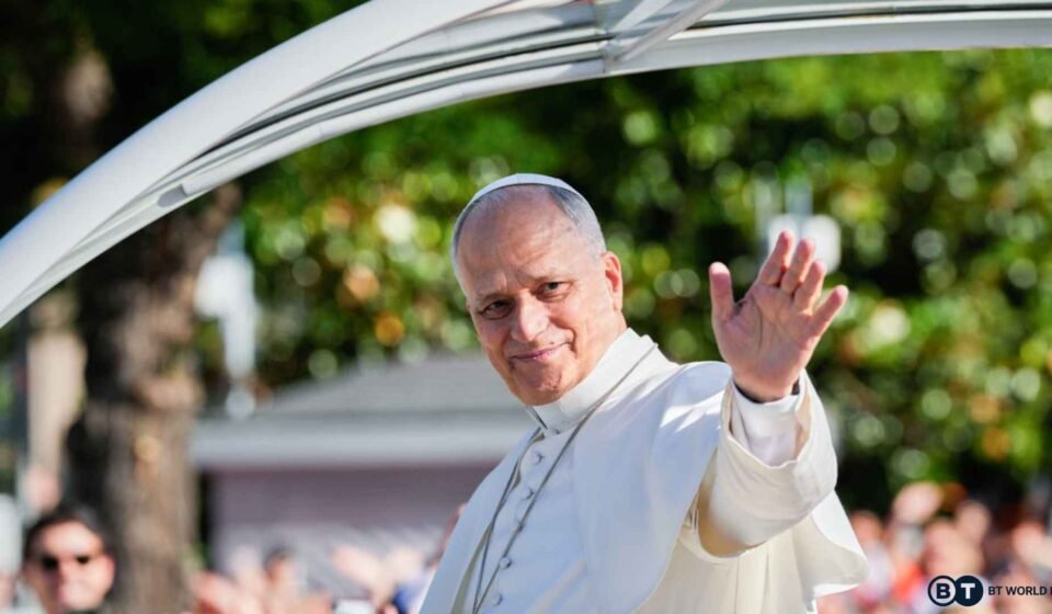 Crowds of nearly one million gathered across Madrid for the pope’s flower-lined procession